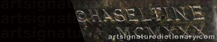 Authentic signature by Herbert HASELTINE on  artwork