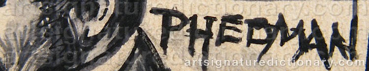 Authentic signature by Per Erik ‘Pelle’ HEDMAN on  artwork