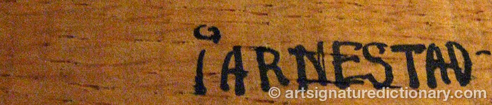 Authentic signature by Alf JARNESTAD on  artwork