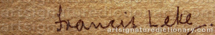Authentic signature by Francis S LEKE on  artwork