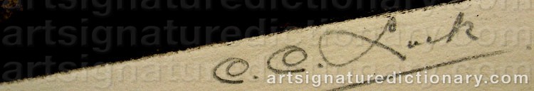 Authentic signature by Charles Cardale LUCK on  artwork