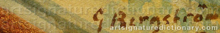Authentic signature by Gunnil BERGSTRÖM on  artwork