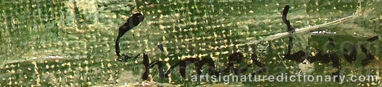 Authentic signature by Lajos GIMES on  artwork