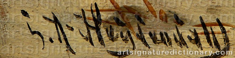 Authentic signature by Ludwig August HEYDENDAHL on  artwork