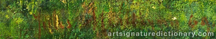 Authentic signature by Jules Léon MONTIGNY on  artwork