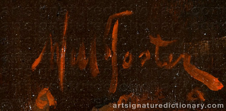 Authentic signature by William Frederick FOSTER on Painting/Watercolour artwork
