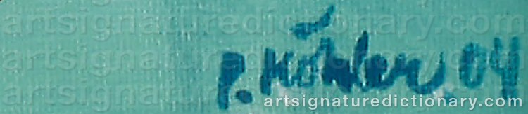 Authentic signature by Peter KÖHLER on  artwork
