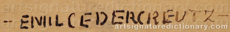 Authentic signature by Emil CEDERCREUTZ on artwork