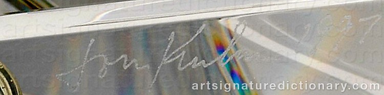 Authentic signature by Jon KUHN on  artwork