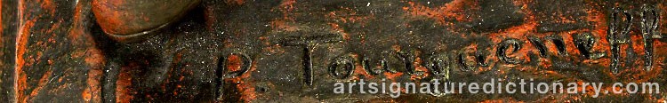 Authentic signature by Pierre Nicolas TOURGUENEFF on artwork