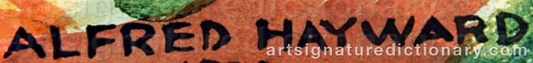Authentic signature by Alfred Robert HAYWARD on  artwork