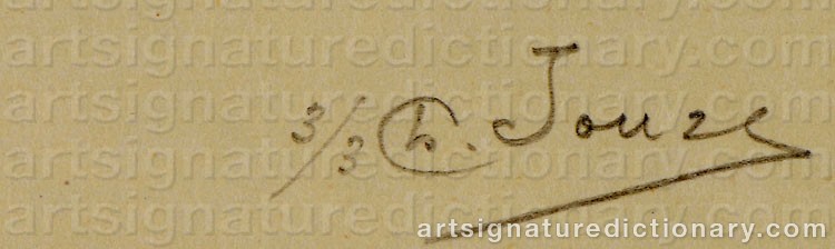 Authentic signature by Charles JOUAS on artwork