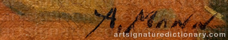 Authentic signature by Alexander MANN on  artwork