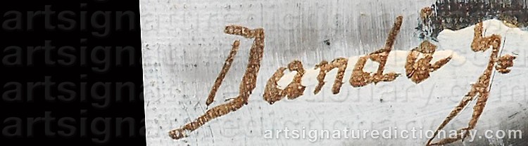 Authentic signature by Joseph DANDE on artwork