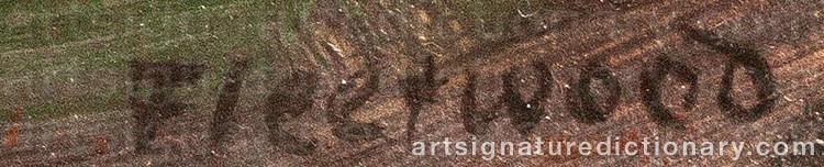 Authentic signature by William FLEETWOOD on artwork