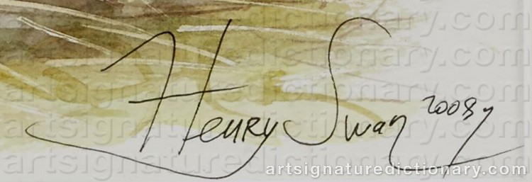 Authentic signature by Henry SWAN on Painting/Watercolour artwork