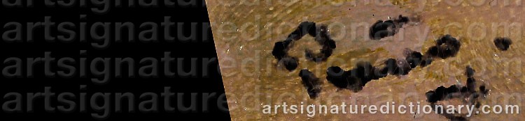 Authentic signature by Einar PLOUG on  artwork