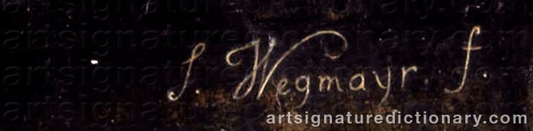 Authentic signature by Sebastian WEGMAYR on Painting/Watercolour artwork