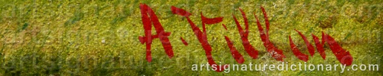 Authentic signature by A. VILLON on  artwork