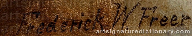 Authentic signature by Frederick Warren FREER on Painting/Watercolour artwork