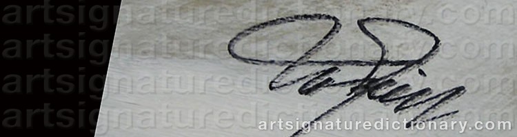 Authentic signature by Ulf Røll LARSEN on artwork