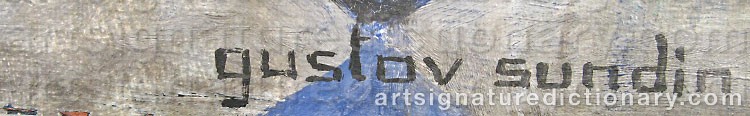 Authentic signature by Gustav SUNDIN on Painting/Watercolour artwork