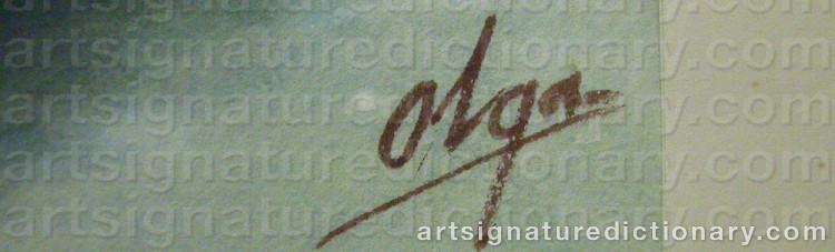 Signature by Olga Grand Duchess ALEXANDROVNA