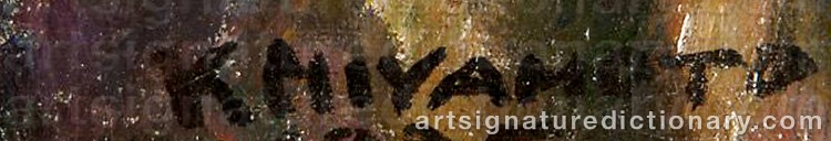 Authentic signature by Kaname MIYAMOTO on Painting/Watercolour artwork