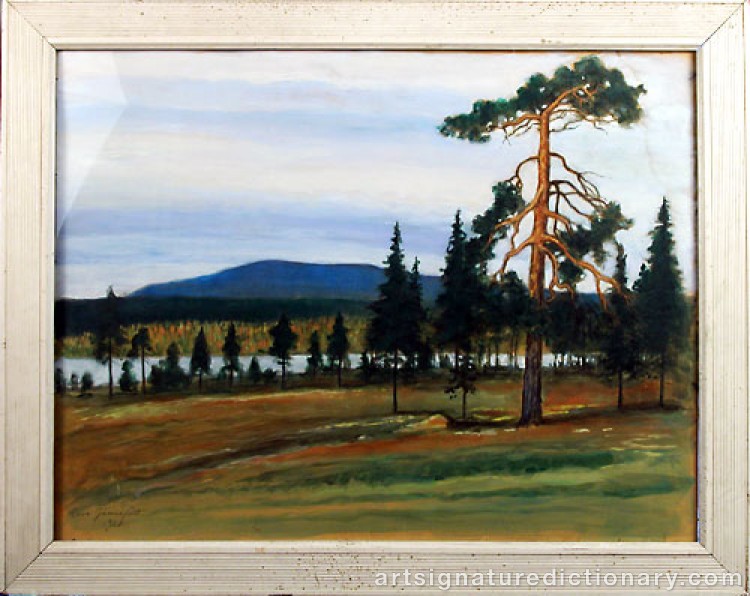 Close-up details showing Eero JÄRNEFELT signature forgery characteristics