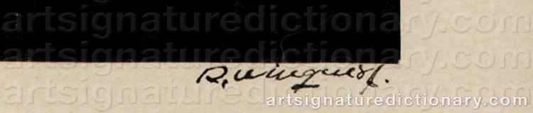 Authentic signature by Rolf WINQUIST on  artwork