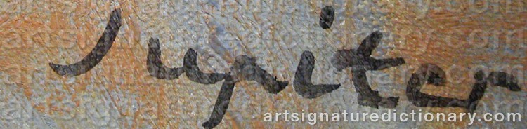 Authentic signature by Folke JUPITER on artwork