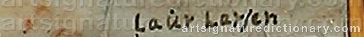 Authentic signature by Laurits LARSEN on  artwork