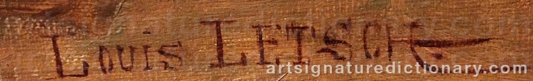 Authentic signature by Louis LETSCH on  artwork