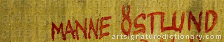 Authentic signature by Manne ÖSTLUND on  artwork