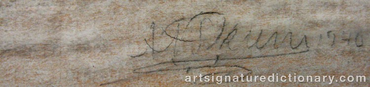 Forged signature of Nils Nilsson (Sami Artist) SKUM