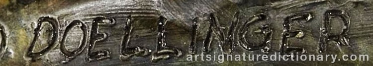 Authentic signature by Mick DOELLINGER on Sculpture artwork