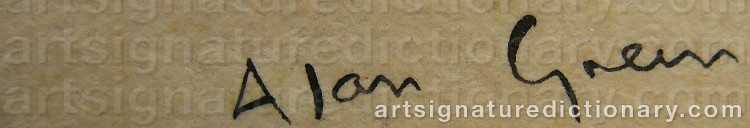 Authentic signature by Allan GREEN on  artwork