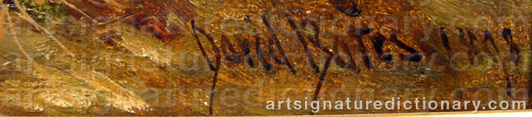 Authentic signature by David BATES on Painting/Watercolour artwork
