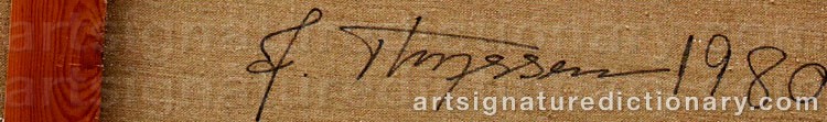 Authentic signature by Jette THYSSEN on  artwork