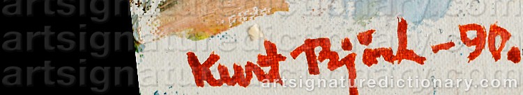 Authentic signature by Kurt BJÖRK on artwork