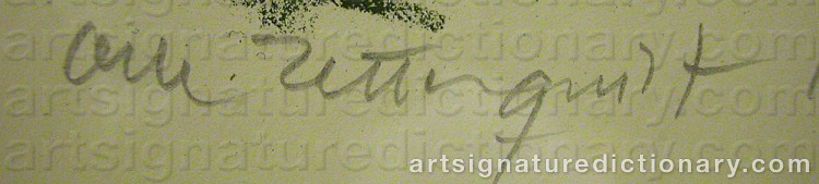 Authentic signature by Olle ZETTERQUIST on  artwork