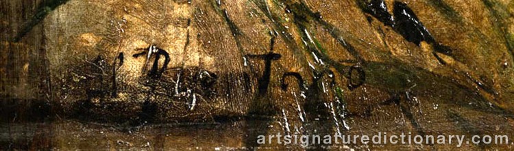 Authentic signature by Anton BRENTANO on Painting/Watercolour artwork