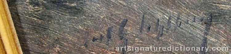 Authentic signature by Carl Georg SEHLBERG on  artwork