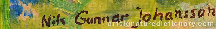 Authentic signature by Nils Gunnar JOHANSSON on Painting/Watercolour artwork