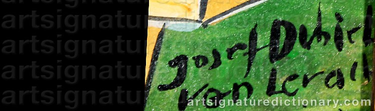 Authentic signature by Josef Dubiel Von LERACH on Painting/Watercolour artwork