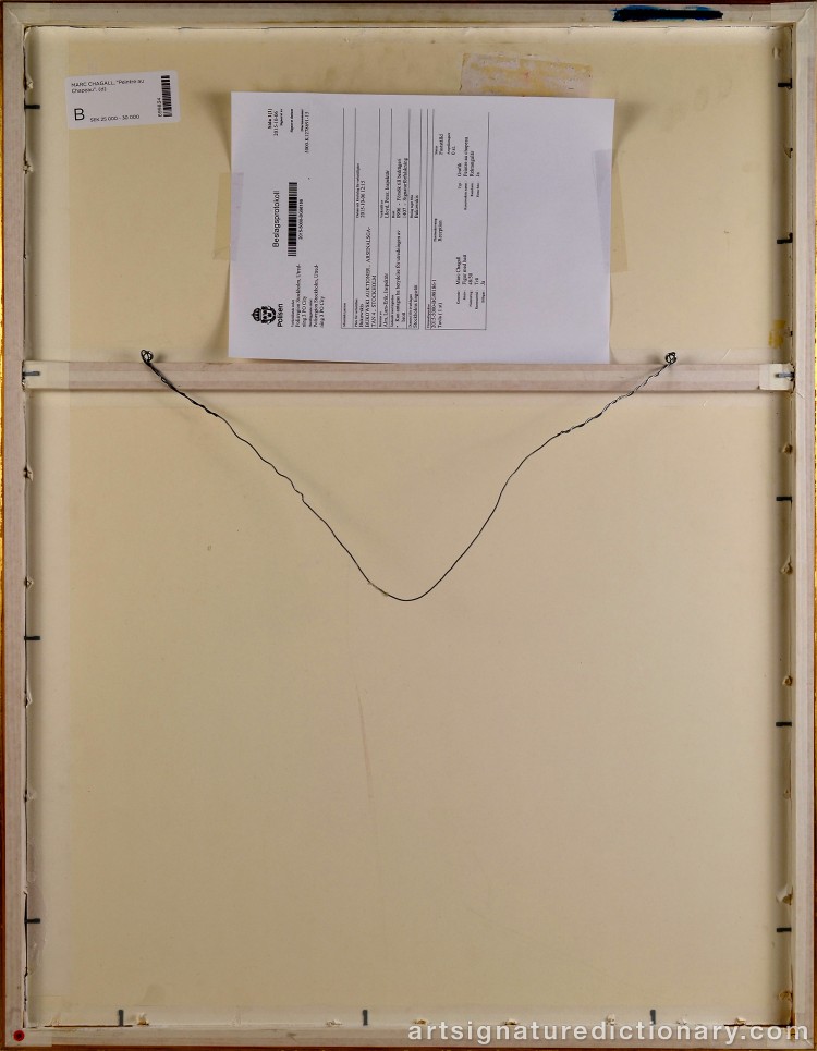 Close-up details showing Marc CHAGALL signature forgery characteristics