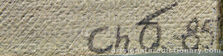 Authentic signature by Charlotte ÖBERG on artwork