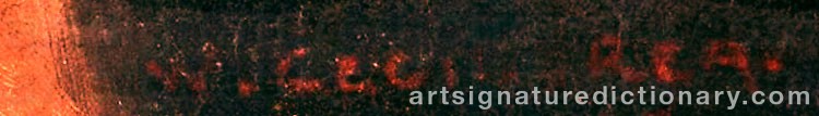 Authentic signature by Cecil REA on  artwork