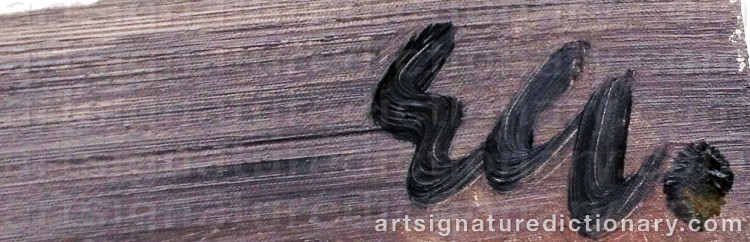 Authentic signature by Edvards GRUBE on Painting/Watercolour artwork