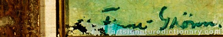 Authentic signature by Hans FINNE-GRØNN on  artwork